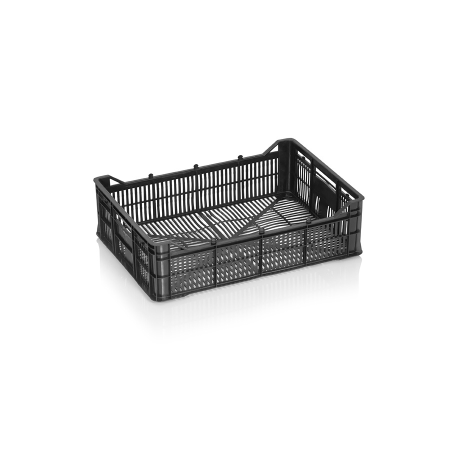 Caisse Plastique Fruits Légumes 30x40cm - 15 Kg - Noire (x1)